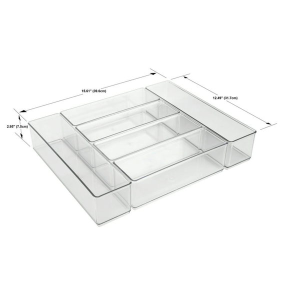 New - The Home Edit 6 Piece Kitchen Drawer Edit, Clear Plastic Storage S… - Picture 7 of 7
